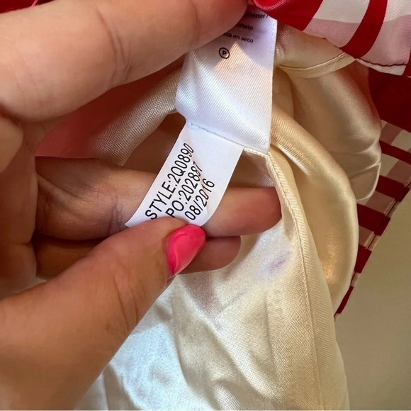 NWT Vineyard Vines Gingham Strapless Dress in Tomato Check - Picture 3 of 5